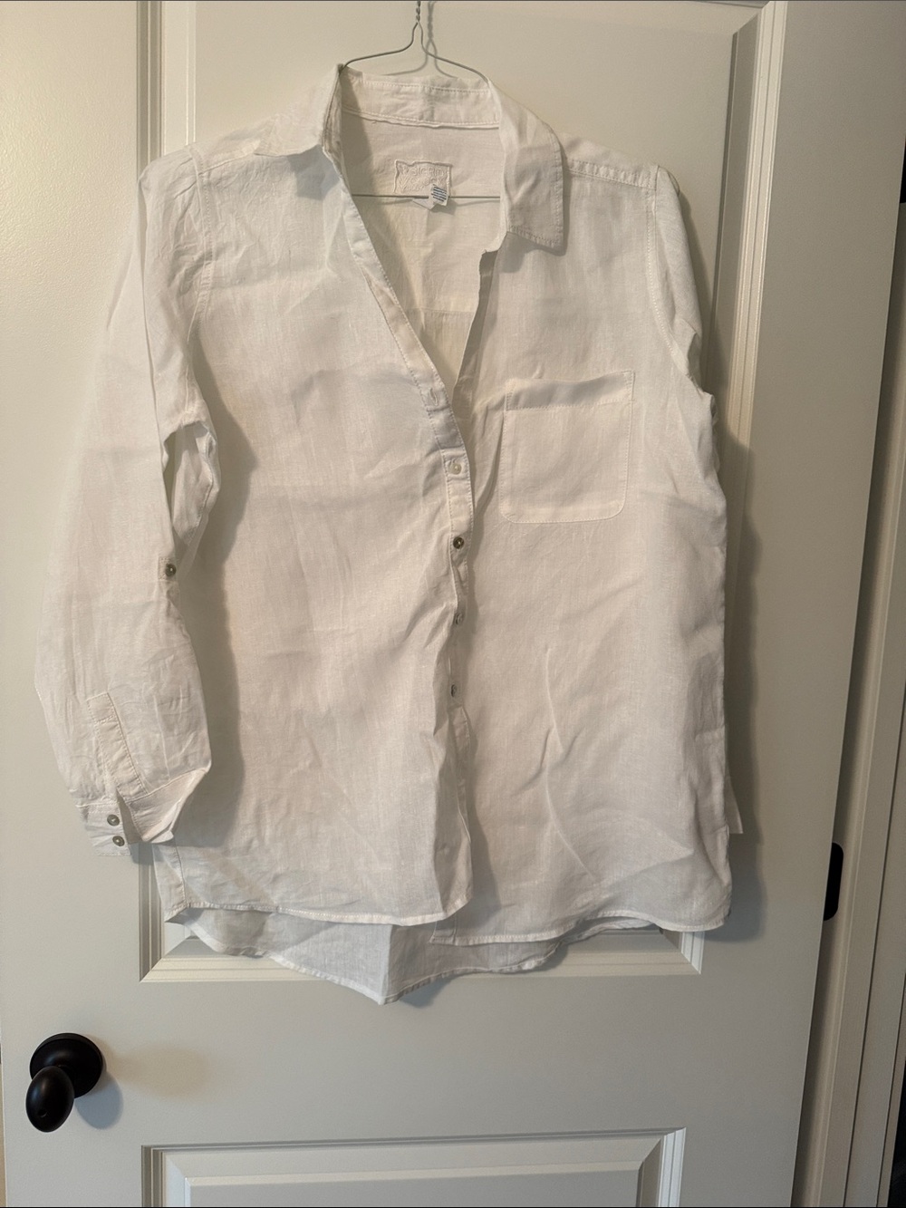Sigrid Olsen White Embroidered Linen-Blend Top